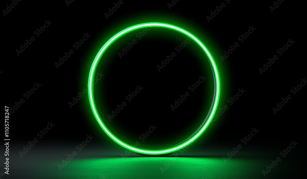 Aufkleber the motion of neon light effects and energy sparkles creates an abstract background with a circular 