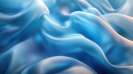 Radiant flowing silk patterns with glowing cyan accents, smooth gradients, and reflective finishes