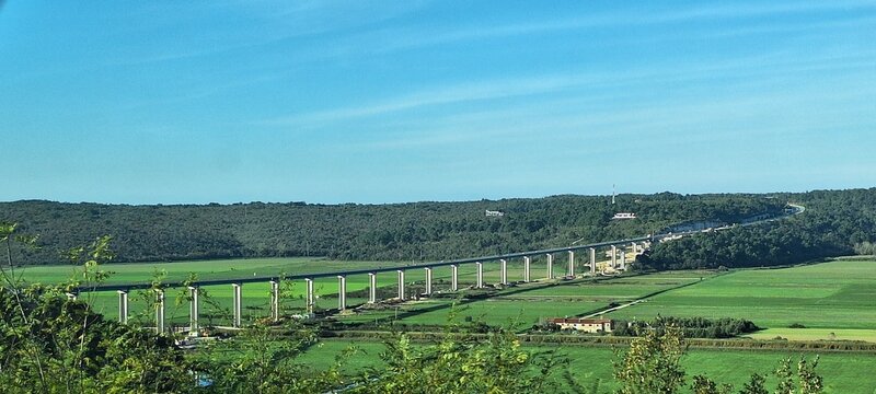 Croatia, Mirna - November 3, 2024: The Mirna Bridge is located between the Nova Vas