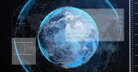 Image of data processing over globe