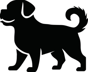 Vector silhouette of dog on white background
