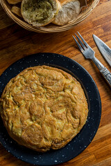 potato omelette on the table ready to eat