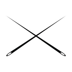 Vector graphics. On a white background there are two needles .