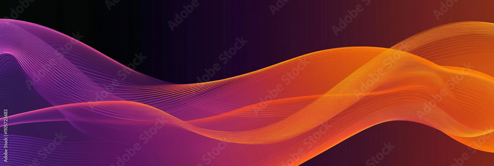 Poster colorful wavy patterns create abstract digital art design
