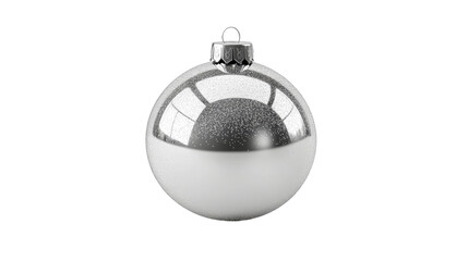 silver christmas ball on white background