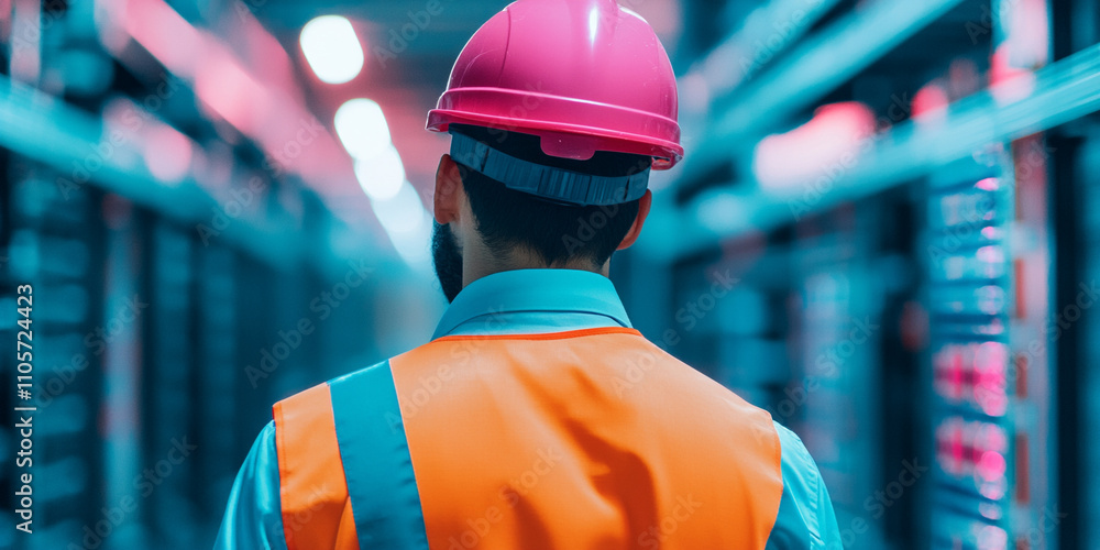 Poster ai generated insights on worker safety in data centers technology infrastructure digital environment