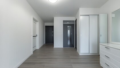 Obraz premium Stylish entrance and spacious corridor of modern apartment