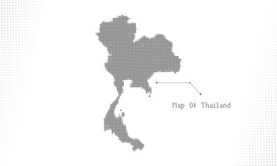 Obraz premium Halftone Dot Map of Thailand – Abstract Vector Design for Infographics and Presentations 