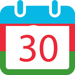 Azerbaijan Flag On Date in Calender icon