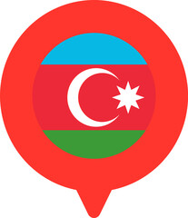 Obraz premium Azerbaijan Flag On Pin Icon