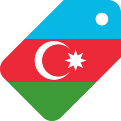Azerbaijan Flag on Price Tag