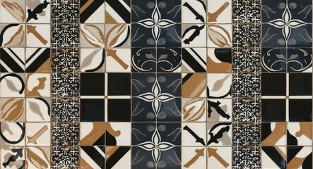 Fototapeta premium Ceramic Tile on Black background design