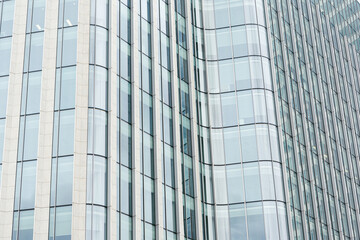 Modern Glass Skyscrapers Reflecting Sky