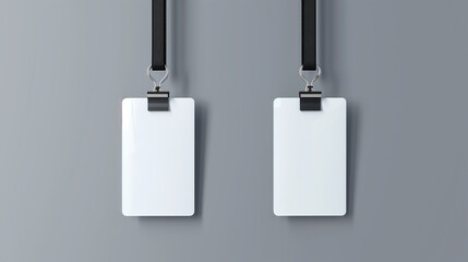 Obraz premium Two white clipboards hanging from a wall. The clipboards are empty