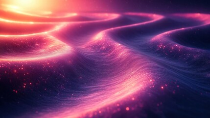 Fototapeta premium Radiant holographic ripples with glowing magenta cores, dynamic overlays, and smooth gradients