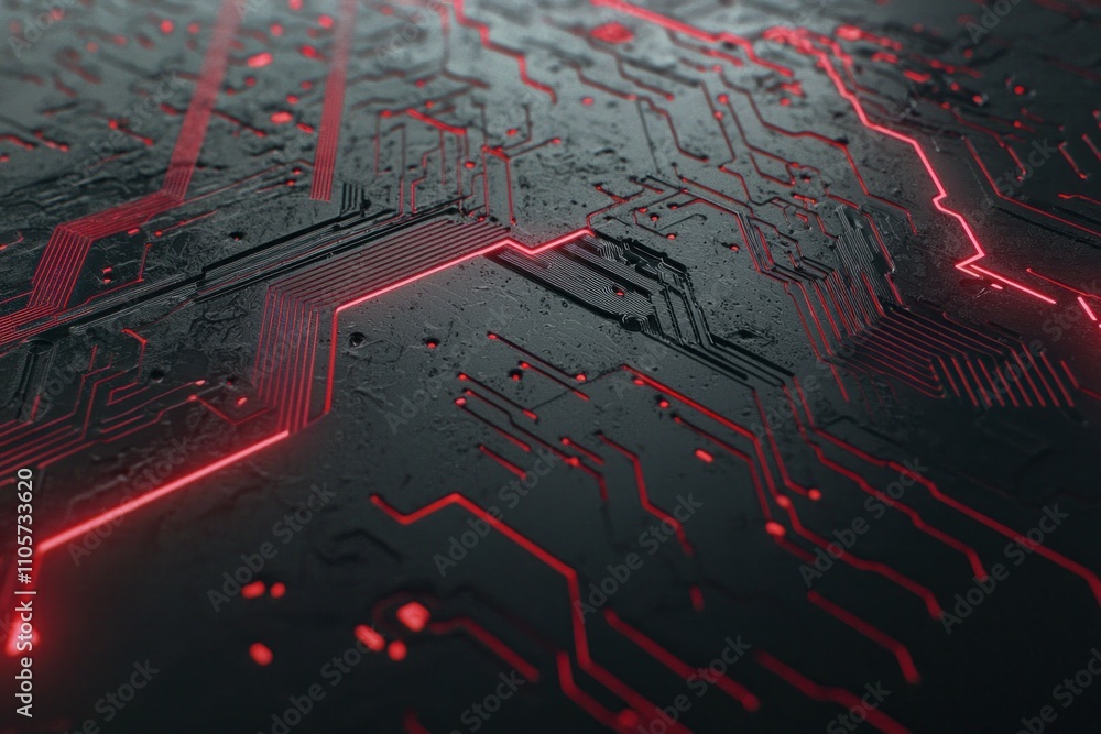 Poster exploring circuitry patterns digital realm abstract photography futuristic environment close-up view