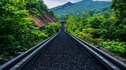 Fototapeta premium Advanced coal processing plant with sleek conveyor belts and dust-free zones surrounded by lush greenery.