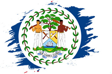 Grunge Brush On Flag Of Belize
