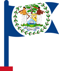 Belize Flag Crisp Flown