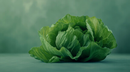 Fototapeta premium Fresh green cabbage isolated on a clean background, vibrant and detailed