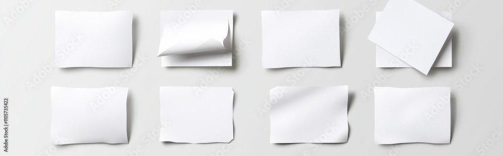 Poster transparent background with isolated folded paper sheets. modern and realistic illustration of blank