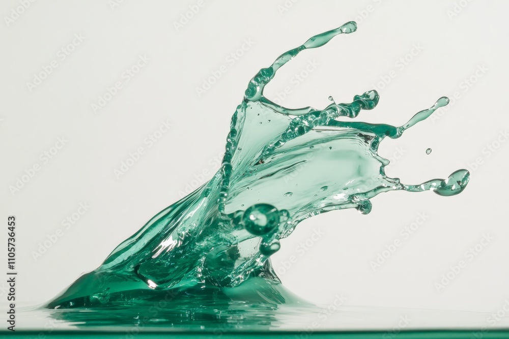 Aufkleber a captivating still capture of teal-colored liquid creates a dynamic splash, showcasing beautiful mo