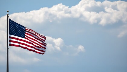 Obraz premium US Flag Fused with Sky Scenery