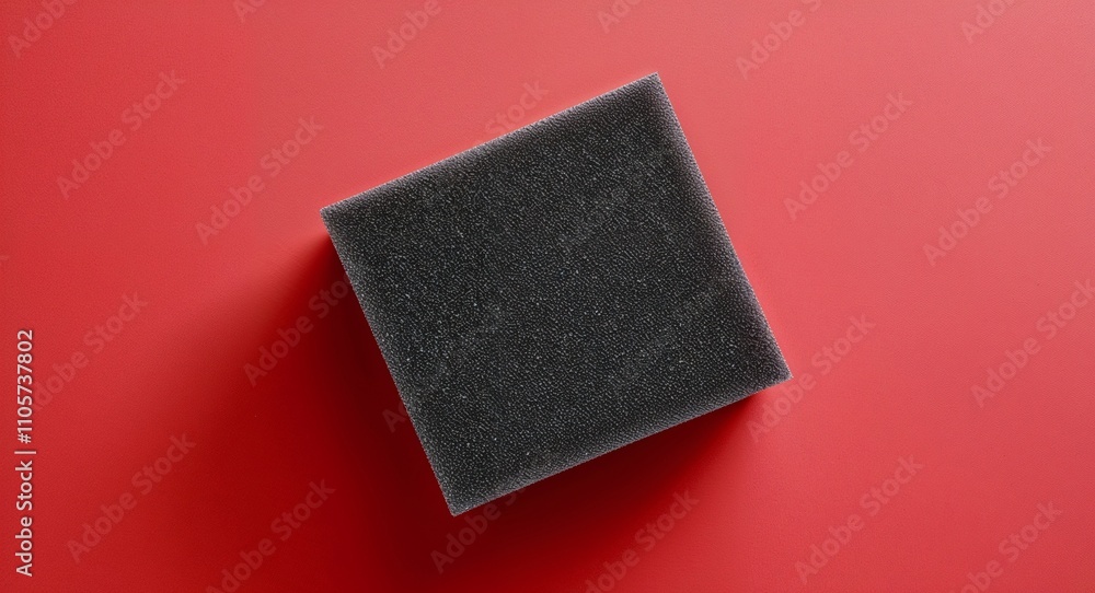 Poster foam block on red background design