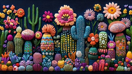 Colorful cactus art
