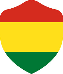 Bolivia Flag on Shield Shape