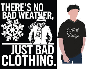 Winter and Snow T-shirt Design.