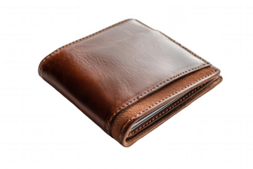 A classic brown leather wallet showcasing a sleek design with a minimalist style. This versatile accessory features multiple card slots and a smooth finish, perfect for daily use or special occasions.