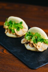 Gourmet Bao Buns with Chicken and Cilantro