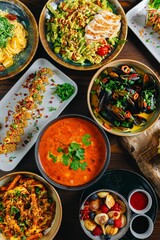 Assortment of International Dishes