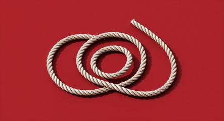 Rope Coil on Red background design