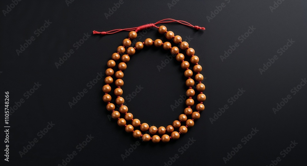 Poster string of beads on black background design