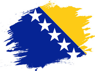 Grunge Brush On Flag Of Bosnia and Herzegovina