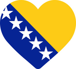 Heart Icon on Bosnia and Herzegovina Flag