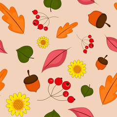 seamless pattern with autumn leaves