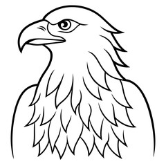 A drawing of an Eagle bird on white background  line art icon sign silhouette vector illustration with fun brush ink typography for photo overlays t-shirt print flyer poster design