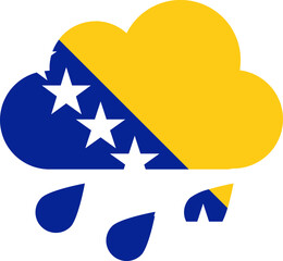 Bosnia and Herzegovina flag on Rain Drops Icon