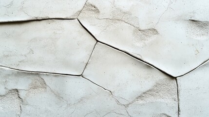 Obraz premium Close-up view of cracked and textured concrete or plaster surface with irregular patterns and varying shades of gray