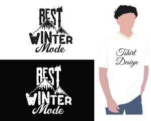 Winter and Snow T-shirt Design.