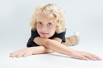 cute boy with curles