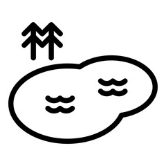 Lake icon. Vector line icon