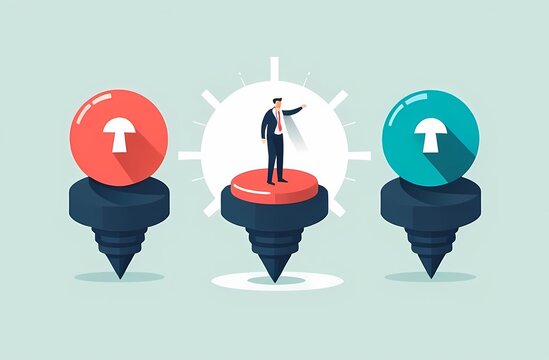  Paradigm shift technology to new business level, control or shifting speed for company growth, transformation and disruption concept, businessman team shifting transmission knob to faster new level.