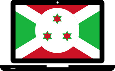 Burundi Flag in Laptop