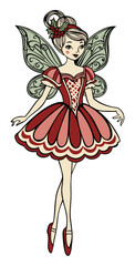 Sugar plum fairy. Vector isolated illustration