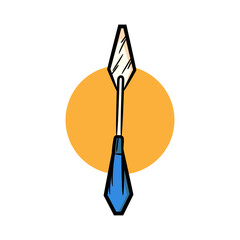 Hand drawn palette knife icon, Art vector illustration