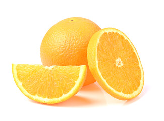 Orange slice , mandarin, tangerine isolated on white background.